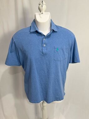 Johnnie-O Hanging Out Men's XL Blue Short-Sleeve Polo Pocket Shirt